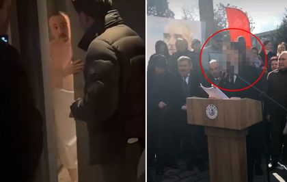Özkan Yalım, birlikte basıldığı genç kadına açılış sunumunu yaptırmış
