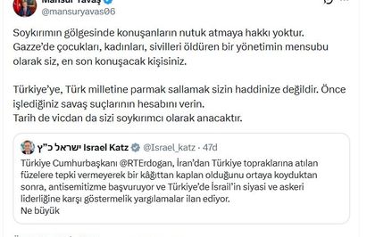 Mansur Yavaş'tan İsrail Savunma Bakanı'na Sert Yanıt