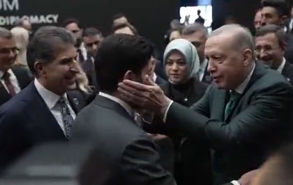 Cumhurbaşkanı Erdoğan ile IKBY Başkanı Barzani arasında sıcak görüntüler