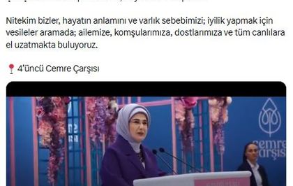 Emine Erdoğan, 4'üncü Cemre Çarşısı'nın açılışını paylaştı