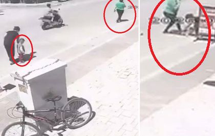 2 yaşındaki çocuğuna sokak ortasında tekme tokat şiddet uyguladı