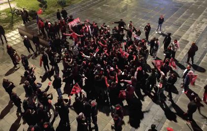Çorum FK taraftarları yarı final galibiyetini coşkuyla kutladı