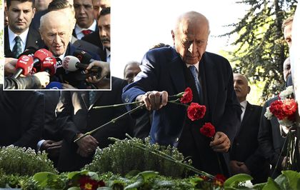 Bahçeli, Türkeş'in mezarını ziyaret etti! ''Bayram mesajı'' yanıtı dikkat çekti