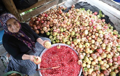 Adana Kozan'da 80 yaşındaki Yeter Yiğenoğlu, 1,5 ton narı nar ekşisine dönüştürüyor