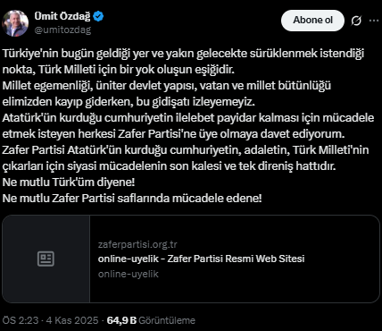 Özdağ'dan Bahçeli'nin sözlerine tepki: Türkiye tarihi bir kırılma noktasına sürükleniyor