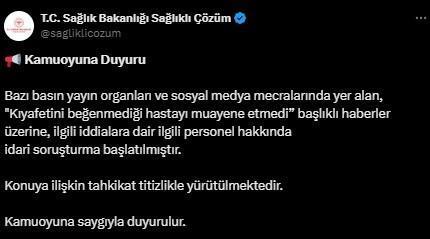 Doktorun kıyafetini beğenmediği kadını muayene etmemesi infial yarattı