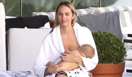 Ünlü Model Candice Swanepoel, Çekim Sırasında Ara Verip Bebeğini Emzirdi