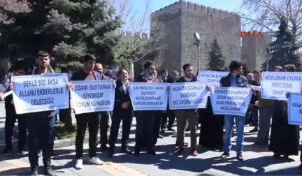 Kayseri'de Sp'lilerden Israil'e 'Ezan Yasağı' Protestosu