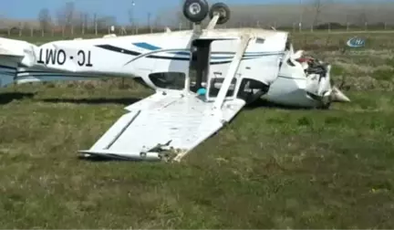 Samsun'da Kadın Pilotun Kullandığı Uçak İniş Sırasında Pistten Çıkarak Takla Attı