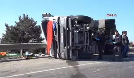 Tekirdağ Devrilen Beton Mikserinin Sürücüsü Yaralandı