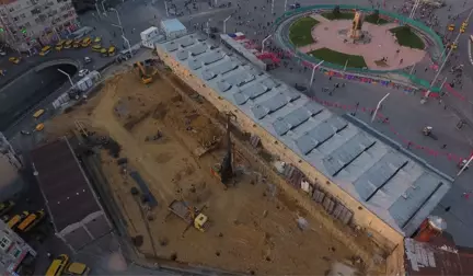 Taksim Camii Inşaatında Son Durum Havadan Görüntülendi