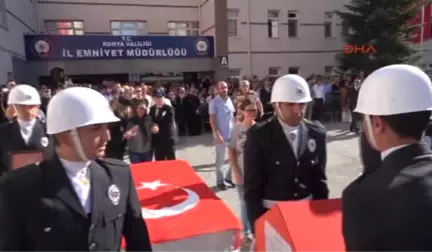 Konya Denetim Noktasında Minibüsün Çarpması Sonucu Şehit Olan Polis, Memleketine Uğurlandı