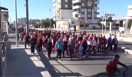 Antalya Kumluca'da Cumhuriyet Yürüyüşü Yapıldı