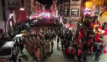 Gümüşhane Caddeleri 'Şehitler Ölmez Vatan Bölünmez' Sloganlarıyla İnledi