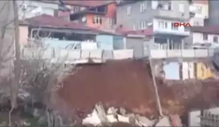 Kocaeli İstinat Duvarı Çöktü, Araç İnşaat Alanına Yuvarlandı