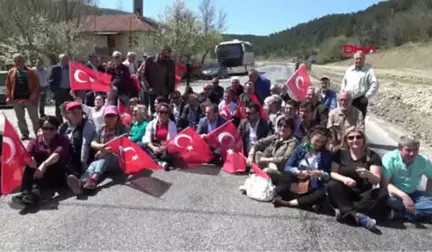 Bolu-Chp'liler Mudurnu Yolunda Oturma Eylemi Yaptı-Hd