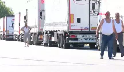 Edirne Kapıkule'de Tır Kuyruğu 22 Kilometre Hd