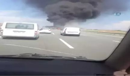 Gebze-Orhangazi-İzmir Otoyolunda Yolcu Otobüsü Alev Aldı!