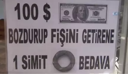 Simitçiden Dolara Karşı Kampanya...100 Dolar Bozdurana Simit Bedava