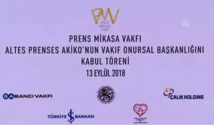 Prenses Akiko'nun Prens Mikasa Vakfı Onursal Başkanlığını Kabul Töreni