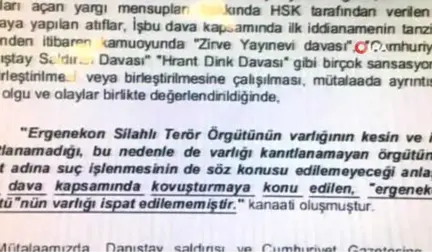 Yargıtay'ın Bozma Kararının Ardından Görülen Ergenekon Davasında Savcı Mütalaasında;...