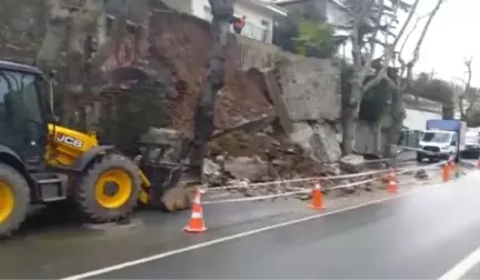 Beykoz'da Bir İstinat Duvarı Çöktü - İstanbul