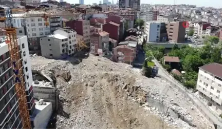 Kağıthane'de Yıkım Çalışmalarındaki Son Durum Havadan Görüntülendi