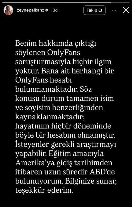 Zeynep Alkan'dan OnlyFans soruşturmasıyla ilgili açıklama