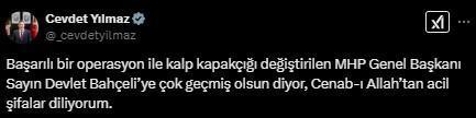 MHP Genel Başkanı Devlet Bahçeli'nin Başarılı Kalp Operasyonu Sonrası Geçmiş Olsun Mesajları Yağdı