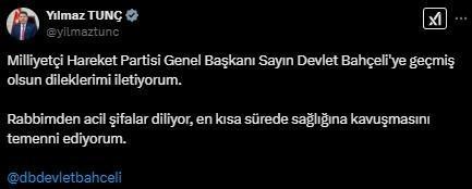 MHP Genel Başkanı Devlet Bahçeli'nin Başarılı Kalp Operasyonu Sonrası Geçmiş Olsun Mesajları Yağdı