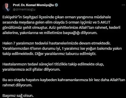 Eskişehir'de yangında alevlerin arasında kalan 10 orman işçisi ve AKUT çalışanı şehit oldu