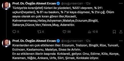 Ahmet Ercan, Türkiye'nin afet haritasını çıkarttı: İşte en riskli ve güvenli iller