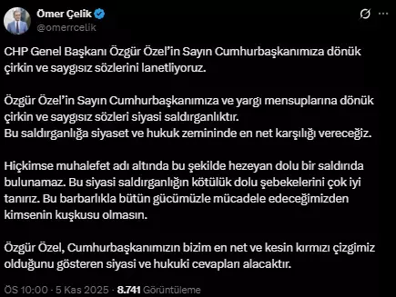 AK Parti Sözcüsü Çelik'ten Özgür Özel'e tepki: Siyaset ve hukuk zemininde en net karşılığı vereceğiz