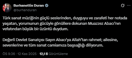 Muazzez Abacı için siyasilerden taziye mesajları