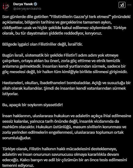 Ak Partili Derya Yanık'tan Trump'ın Gazze planına tepki