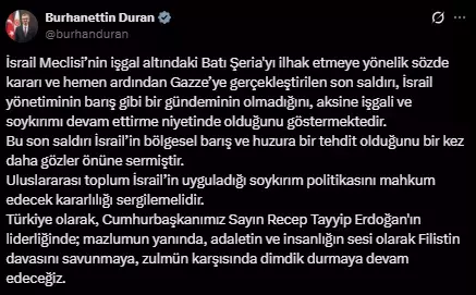 İsrail'in Gazze'deki vahşetine Türkiye'den peş peşe tepkiler