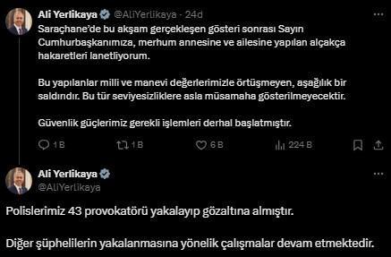 İstanbul'da Protesto Gösterileri: 43 Provokatör Gözaltında