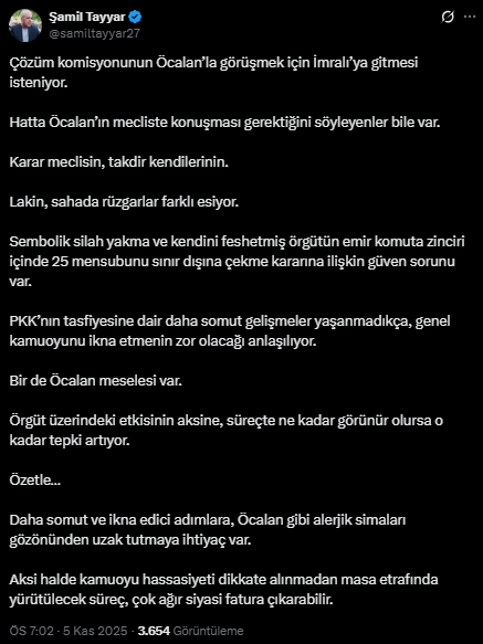 'Rüzgar farklı esiyor' diyen AK Partili ismin, Öcalan uyarısı bomba