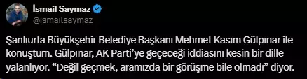 Mehmet Kasım Gülpınar 'AK Parti'ye katılacak' iddialarına son noktayı koydu