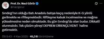 Gece gündüz sallanan şehrimiz için uykuları kaçıracak uyarı