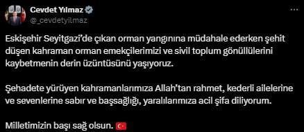 Cumhurbaşkanı Erdoğan'dan 10 orman şehidi için taziye mesajı