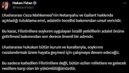Bakan Fidan'dan Netanyahu yorumu: Tutuklama emri adaletin tecellisi bakımından umut verici