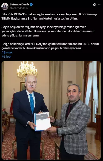 Silopi'de toplanan imzaların teslim anı