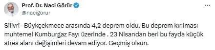 İstanbul'daki depremin ardından Naci Görür ve Ahmet Ercan'dan rahatlatan açıklama