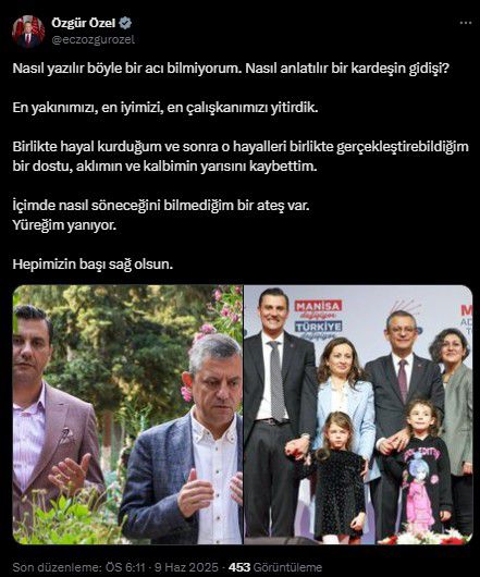 Ferdi Zeyrek'in hayatını kaybetmesinin ardından siyasilerden art arda taziye mesajları