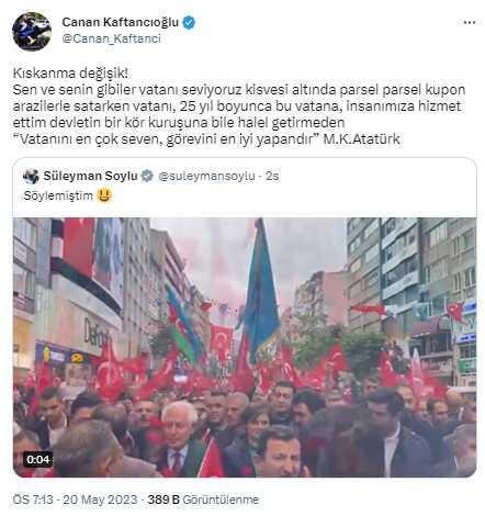 Kaftancıoğlu ülkücü grubun yürüyüşüne katıldı, Bakan Soylu'dan yorum gecikmedi: Acınası işler