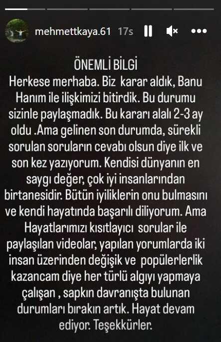 Banu Berberoğlu ile Mehmet Kaya ayrıldı mı? Banu Berberoğlu sevgilisinden ayrıldı mı?