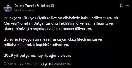 2026 yılı bütçesi Meclis Genel Kurulu'nda kabul edildi