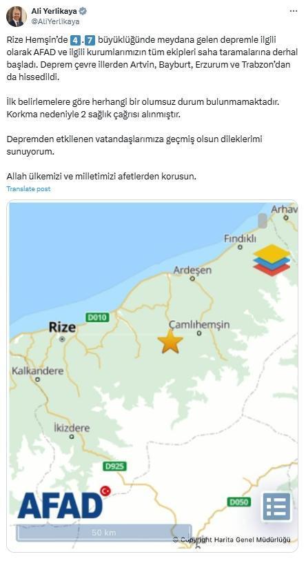 Rize'de fay hattı var mı? Rize deprem bölgesi mi?