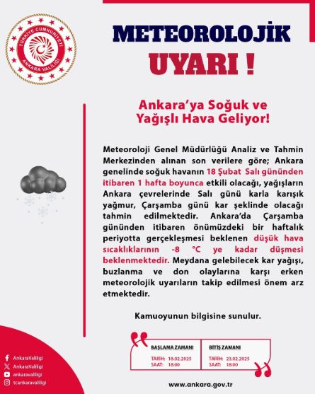Ankara okullar tatil mi SON DAKİKA? 19 Şubat Çarşamba Ankara okul yok mu (Ankara Valiliği KAR TATİLİ AÇIKLAMASI)?